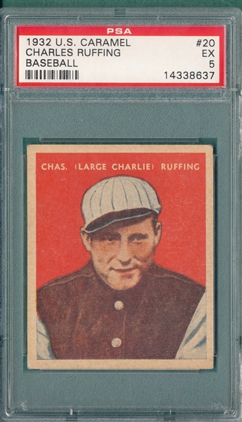 1932 R328 #20 Charles Ruffing U. S. Caramel PSA 5