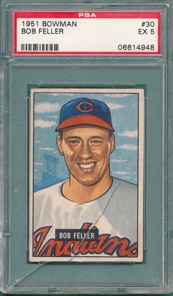 1951 Bowman #30 Bob Feller PSA 5 