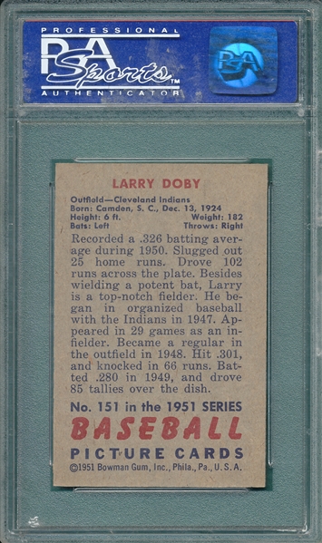 1951 Bowman #151 Larry Doby PSA 8