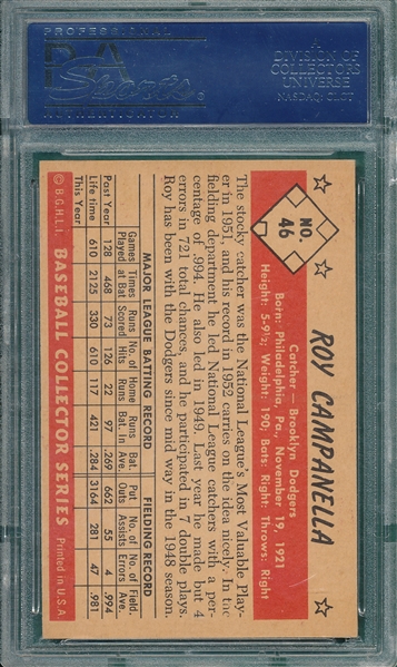 1953 Bowman Color #46 Roy Campanella PSA 7
