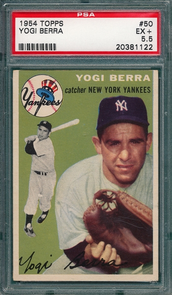 1954 Topps #50 Yogi Berra PSA 5.5