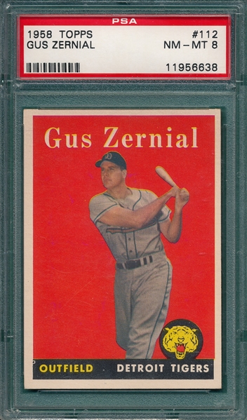 1958 Topps #112 Gus zernial PSA 8