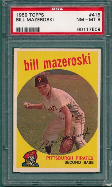 1959 Topps #415 Bill Mazeroski PSA 8
