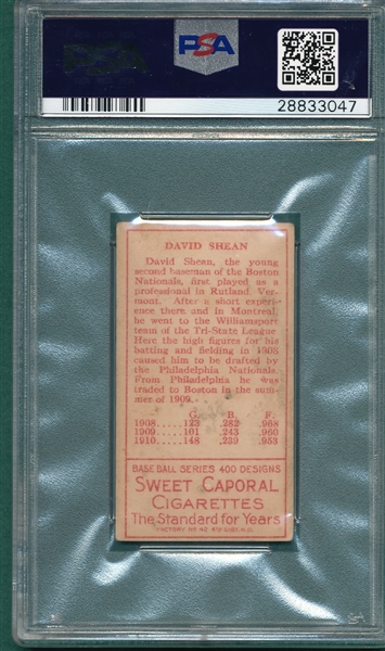 1911 T205 Shean, Rustlers, Sweet Caporal Cigarettes PSA 4