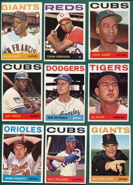 1964 Topps Lot of (9) HOFers W/ Mays