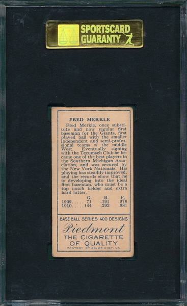 1911 T205 Merkle Piedmont Cigarettes SGC 50