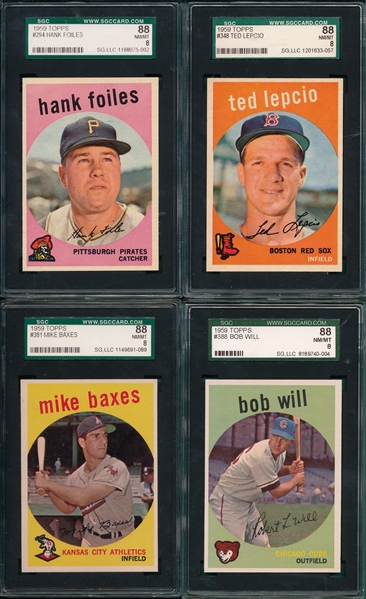 1959 Topps Lot of (4) SGC 88 W/ #294 Foiles