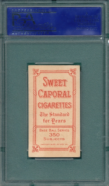1909-1911 T206 Tinker, Bat Off, Sweet Caporal Cigarettes, PSA 5 *Factory 25*