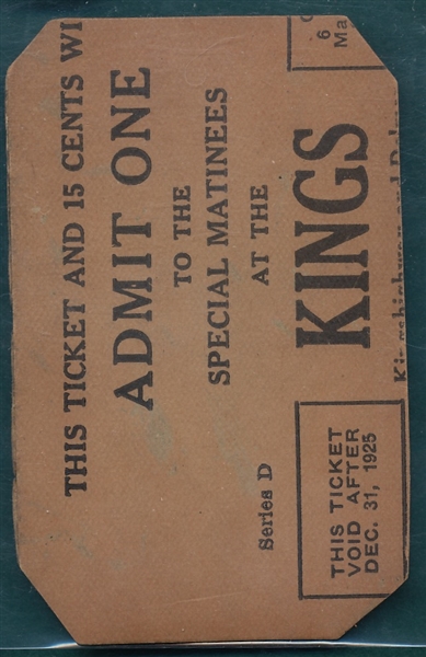 1922 E120 Frank Baker American Caramel, *Kings Ad Sheet Back*