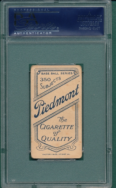 1909-1911 T206 Cravath Piedmont Cigarettes Cigarettes PSA 3