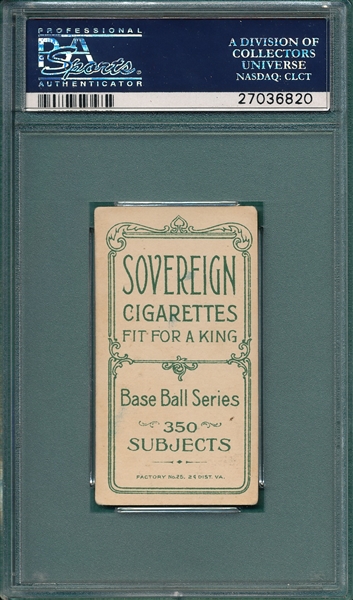 1909-1911 T206 Shipke Sovereign Cigarettes PSA 4