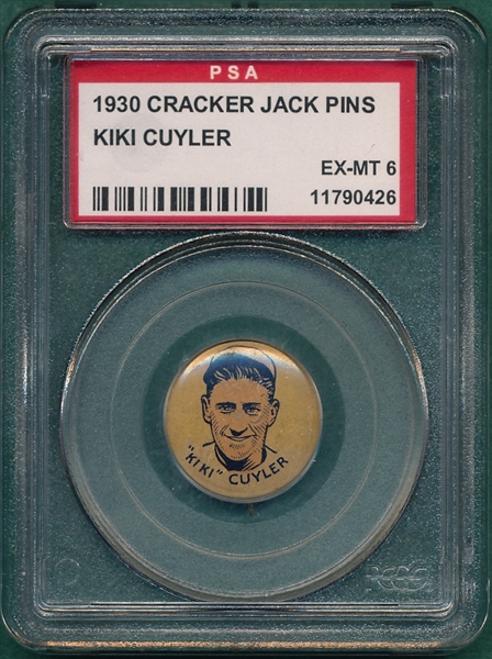 1930 Cracker Jack Pins Kiki Cuyler PSA 6
