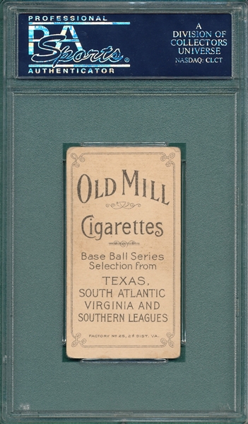 1909-1911 T206 Westlake Old Mill Cigarettes PSA 3 *Southern Leaguer*