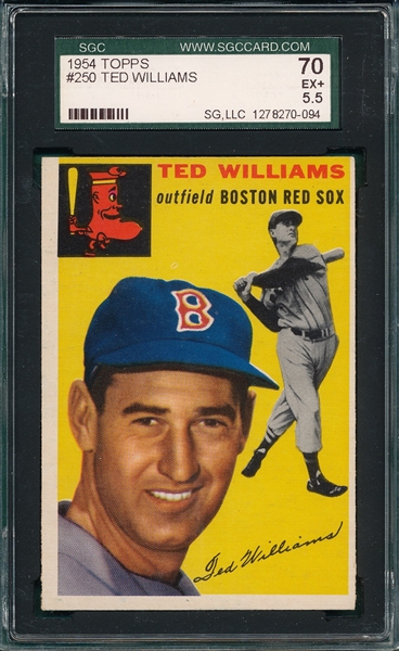 1954 Topps #250 Ted Williams SGC 70