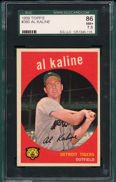 1959 Topps #360 Al Kaline SGC 86