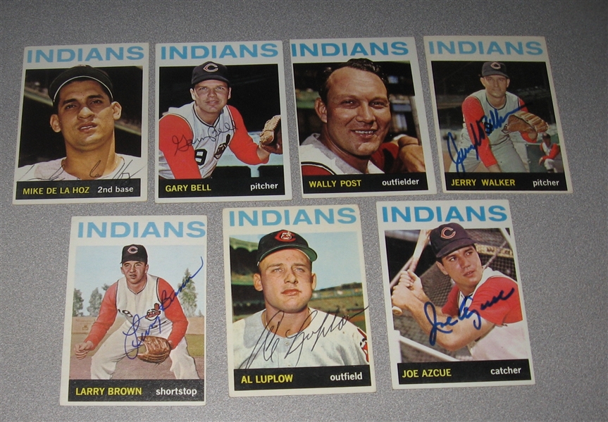 1964 Topps Lot of (13) Autographed Indians W/ Tommy John, Rookie