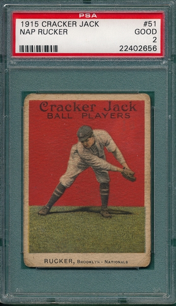 1915 Cracker Jack #51 Nap Rucker PSA 2