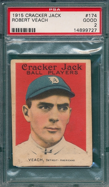 1915 Cracker Jack #174 Robert Veach PSA 2