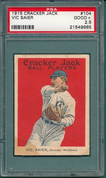 1915 Cracker Jack #104 Vic Saier PSA 2
