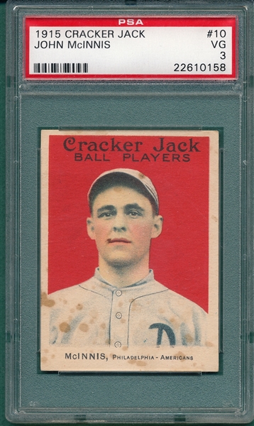 1915 Cracker Jack #10 John McInnis PSA 3 