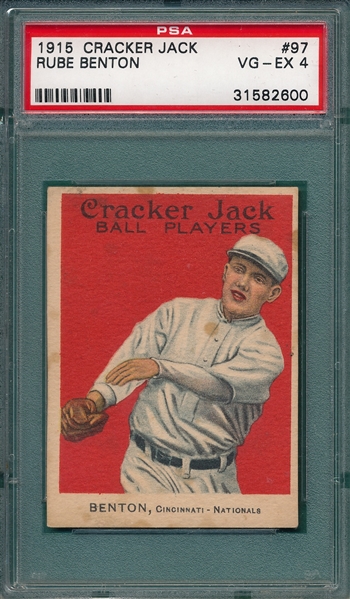 1915 Cracker Jack #97 Rube Benton PSA 4