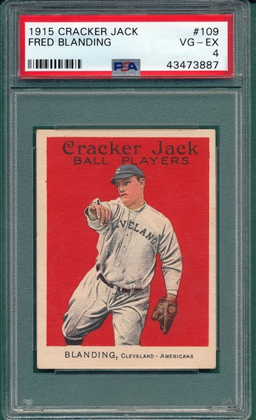 1915 Cracker Jack #109 Fred Blanding PSA 4