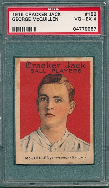 1915 Cracker Jack #152 George McQuillen PSA 4