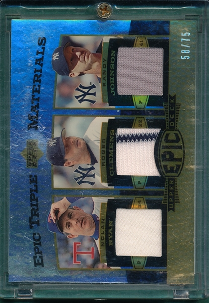 2006 UD Epic Triple Material Clemens/R. Johnson/Ryan (58/75)