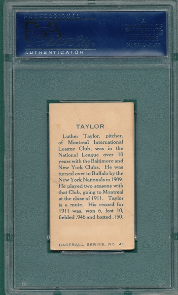 1912 C 46 Luther Taylor Imperial Tobacco PSA 5
