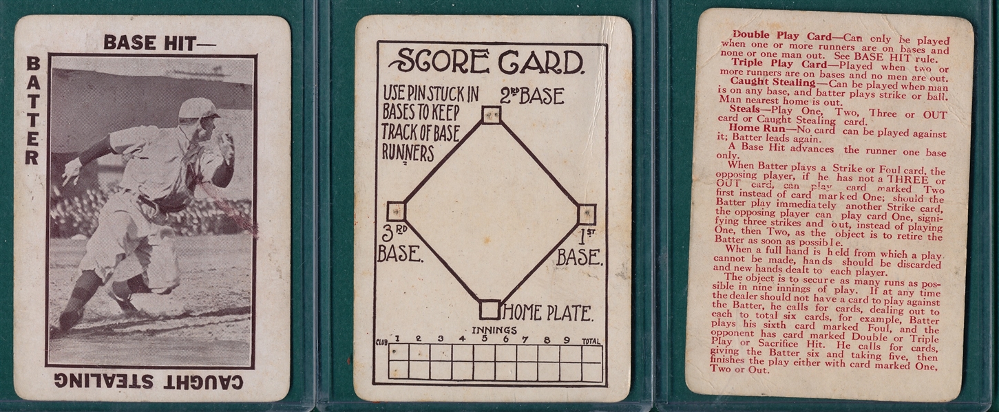 1913 WG5 National Game Lot of (9) W/ Rules & Score Card