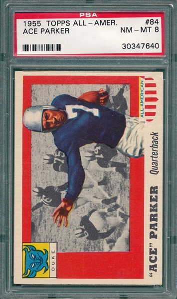 1955 Topps All American #84 Ace Parker PSA 8