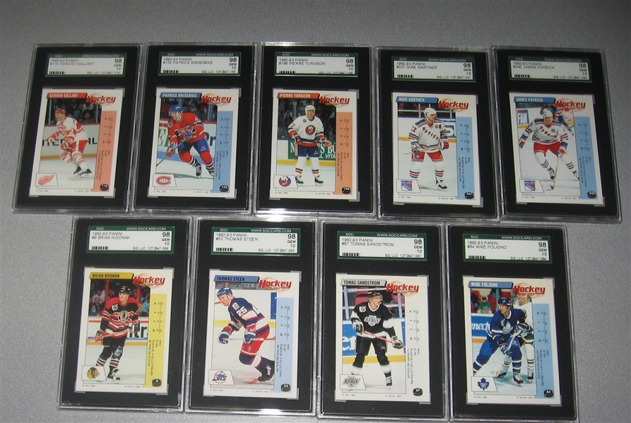 1992-93 Panini Hockey Lot of (13) W/ Messier SGC 98 *GEM MINT*