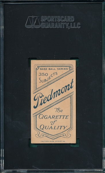 1909-1911 T206 Collins, Jimmy, Piedmont Cigarettes SGC Authentic