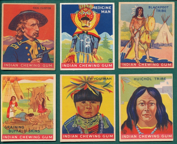 1933 R73 Goudey Indian Gum Lot of (6) W/ #55 Custer