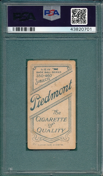 1909-1911 T206 McGraw, Portrait With Cap, Piedmont Cigarettes PSA 2