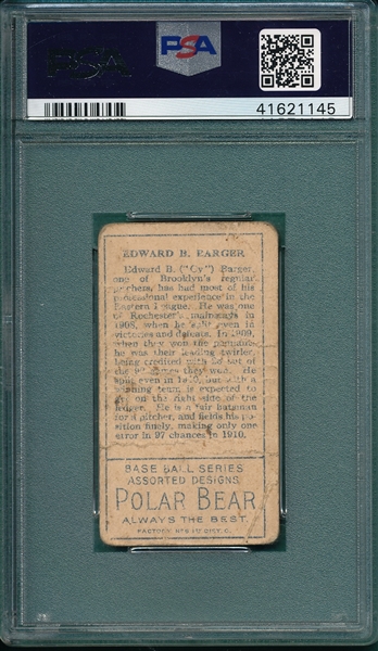 1911 T205 Barger, Partial B, Polar Bear PSA 1