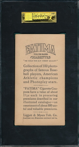 1914 T222 Perdue Fatima Cigarettes SGC 40