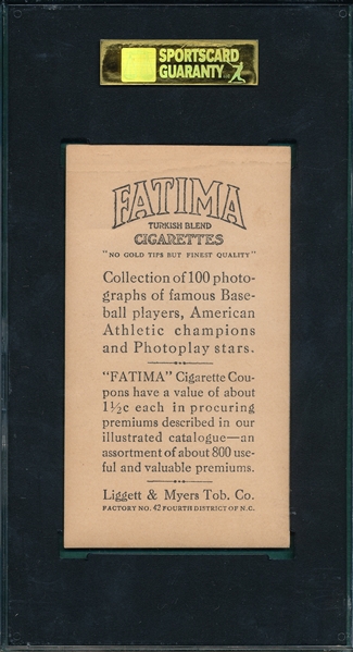 1914 T222 Wingo Fatima Cigarettes SGC 30