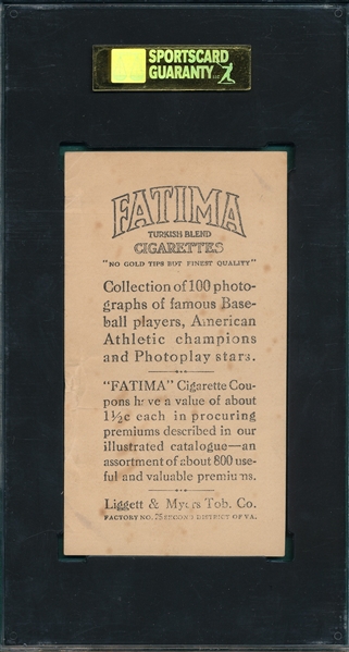 1914 T222 Archer Fatima Cigarettes SGC 50