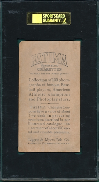 1914 T222 Oldring Fatima Cigarettes SGC 40