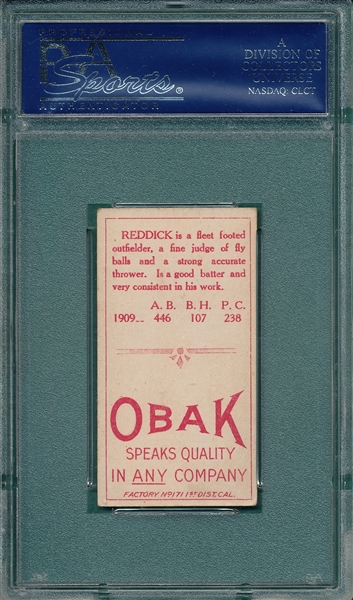 1911 T212-3 Reddick Obak Cigarettes PSA 5
