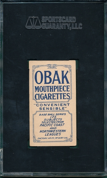 1910 T212-2 Davis Obak Cigarettes SGC 60
