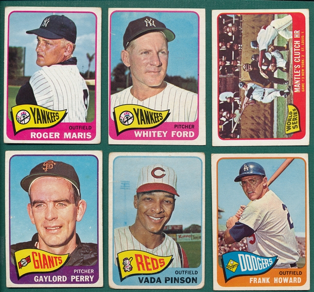 1965 Topps Lot of (6) W/ Mantle