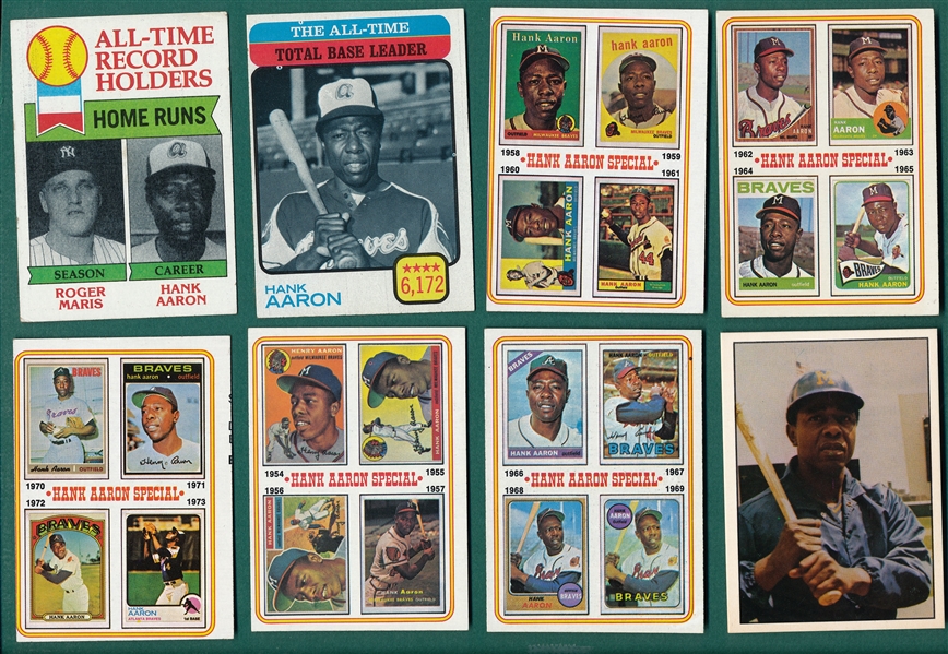 1967-76 Topps Lot of (17) Hank Aaron Cards