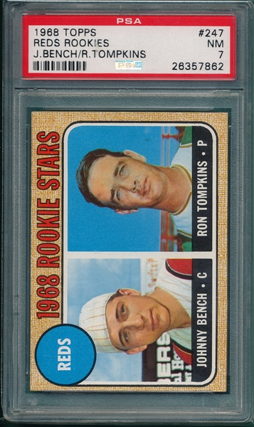 1968 Topps #247 Johnny Bench PSA 7 *Rookie* 