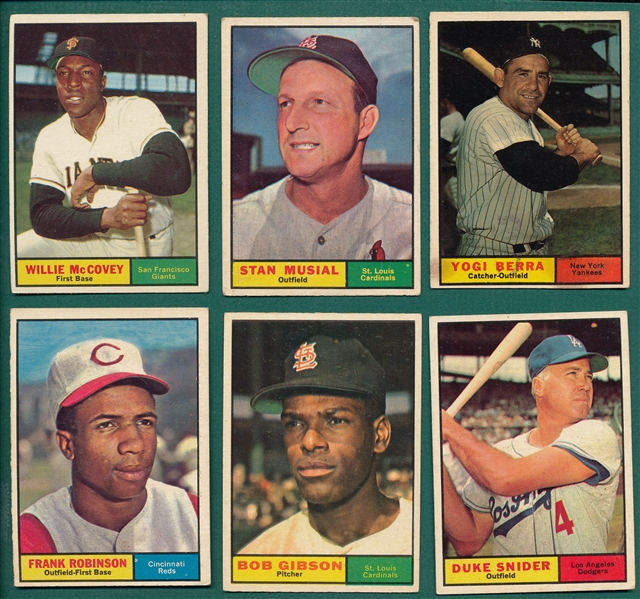 1961 Topps Lot of HOFers (12) W/ Musial