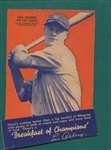 1930s Wheaties Lot of (25) W/ Gehrig