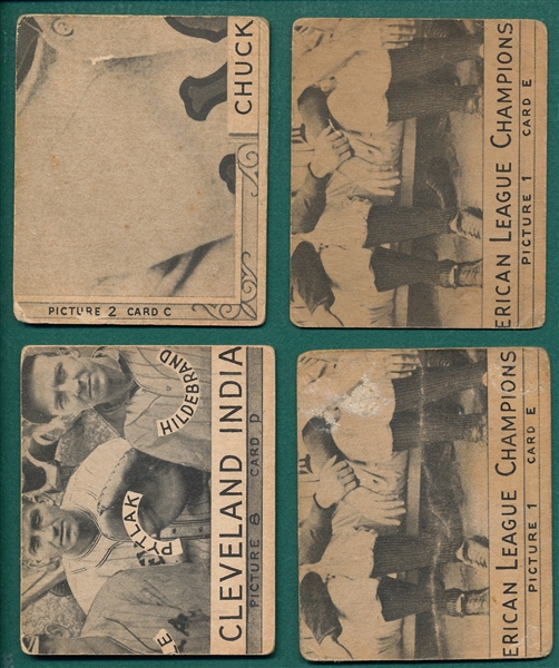 1935 Goudey 4 In 1, Lot of (4) W/ Waner Brothers