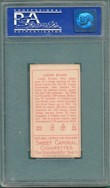 1911 T205 Evans Sweet Caporal Cigarettes PSA 4