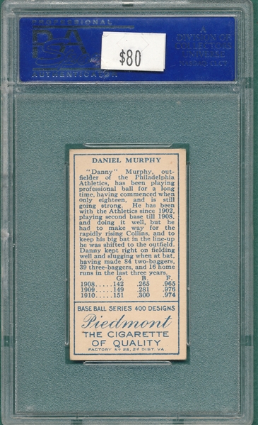 1911 T205 Murphy Piedmont Cigarettes PSA 4